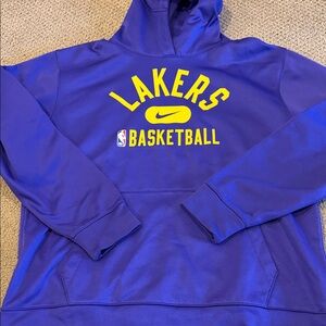 Nike Boys Lakers Basketball Hooded Sweatshirt Purple & Yellow XL